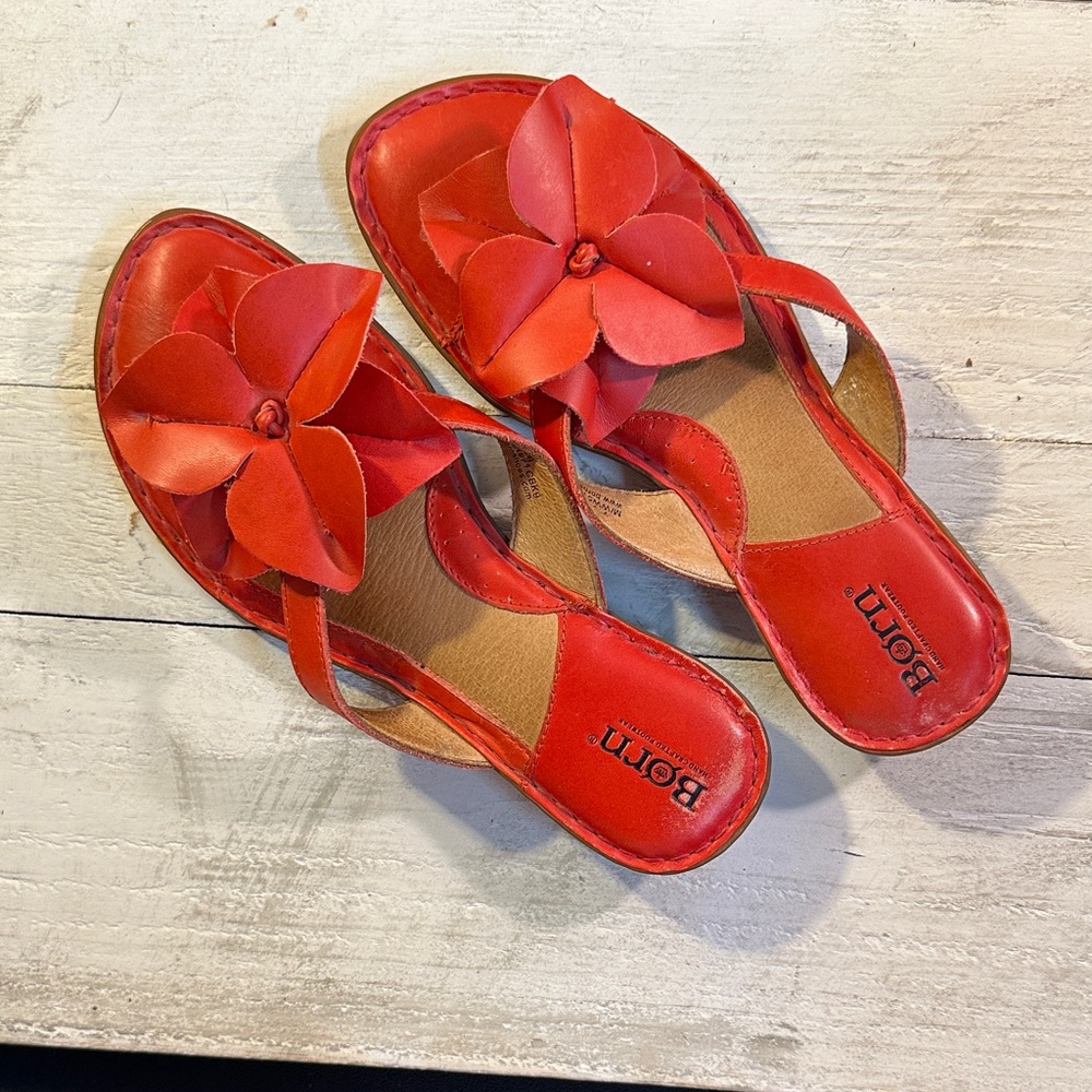 Born Women's Vibrant Red Flower Sandals